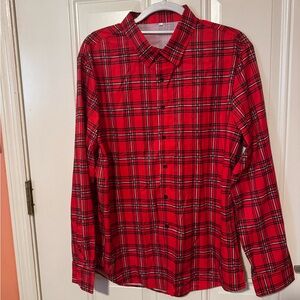Classic Red Plaid Men's Button-Down Shirt